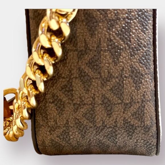 NWT Michael Kors Crossbody Bag Camera Bag Logo Print Canvas Leather Acc… - Picture 4 of 15